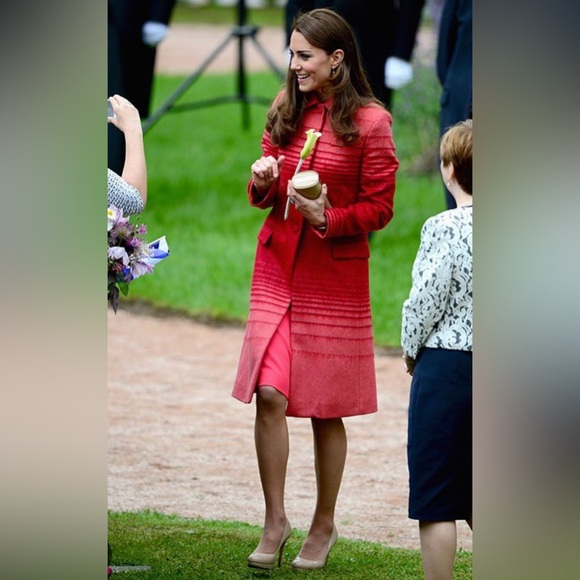 Banana Republic Pink Stripe Coat Women Size M - Picture 17 of 17